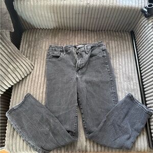 Good American Gray Straight Leg Jeans